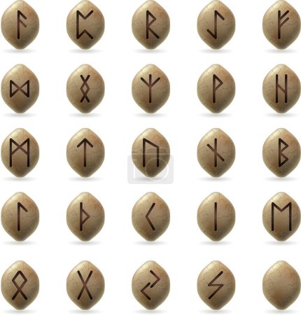 Illustration for Stone runes on the white background - Royalty Free Image