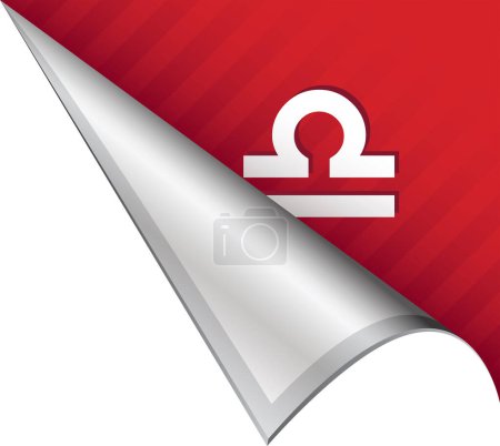 Illustration for Libra Icon on red and white background - Royalty Free Image
