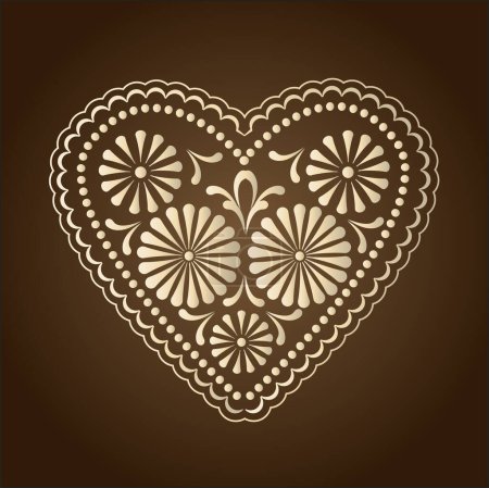 Ilustración de Corazón vector con adorno de encaje - Imagen libre de derechos