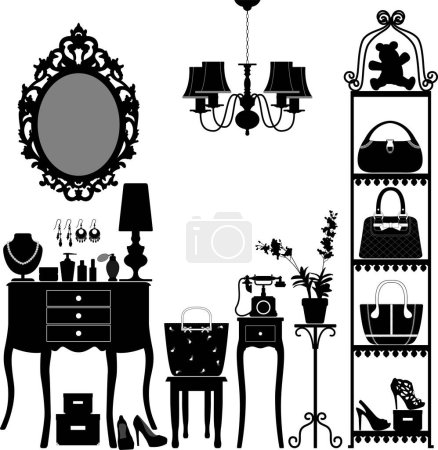 Illustration for Set of vintage furniture - Royalty Free Image