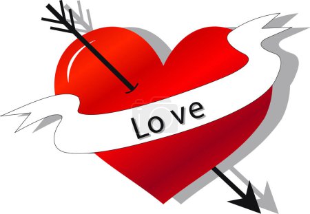Illustration for Heart with arrow vector illustration - Royalty Free Image