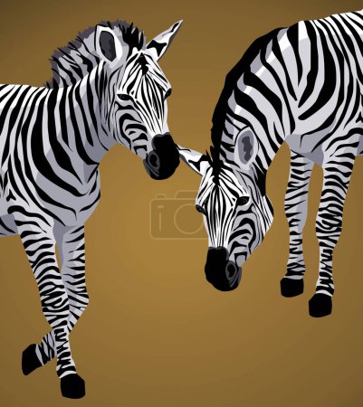 Ilustración de Ilustración de cebras en marrón - Imagen libre de derechos