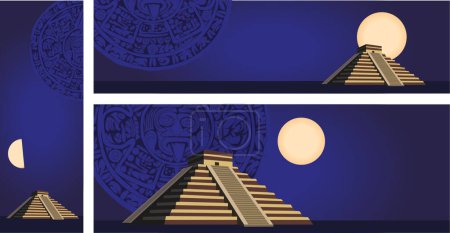 Téléchargez les illustrations : Arrière-plan avec des éléments de culture mexicaine. illustration - en licence libre de droit