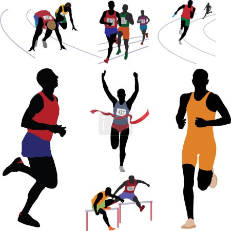 Illustration for Vector set of runners - Royalty Free Image