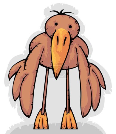 Téléchargez les illustrations : Illustration vectorielle de dessin animé oiseau - en licence libre de droit