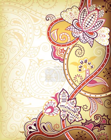 Ilustración de Vector ilustración del fondo del festival con elementos florales - Imagen libre de derechos