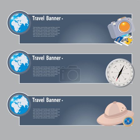 Illustration for Travel banners vector illustration - Royalty Free Image