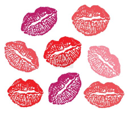 Illustration for Set of kisses vector - Royalty Free Image
