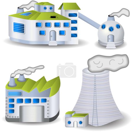 Illustration for Set of different factories, industrial concept - Royalty Free Image
