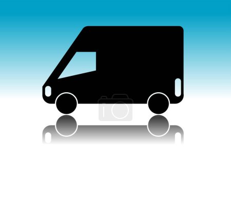 Téléchargez les illustrations : Icône plate camion, illustration vectorielle - en licence libre de droit