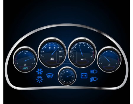 Illustration for View of realistic car's dashboard - Royalty Free Image
