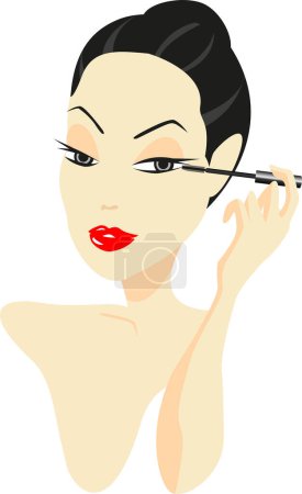 Illustration for Vector image. a woman with a brush - Royalty Free Image