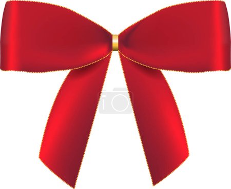 Téléchargez les illustrations : Beau noeud cadeau rouge pour les décorations de célébration et les cartes cadeaux - en licence libre de droit