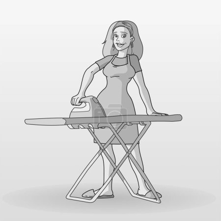 Illustration for Woman doing ironing vector illustration - Royalty Free Image