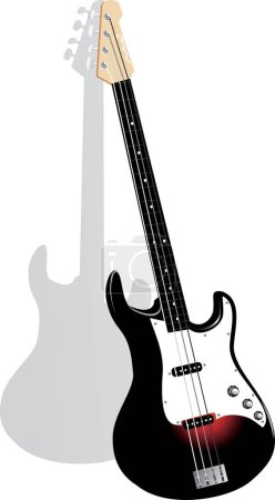 Téléchargez les illustrations : Illustration vectorielle guitare basse - en licence libre de droit