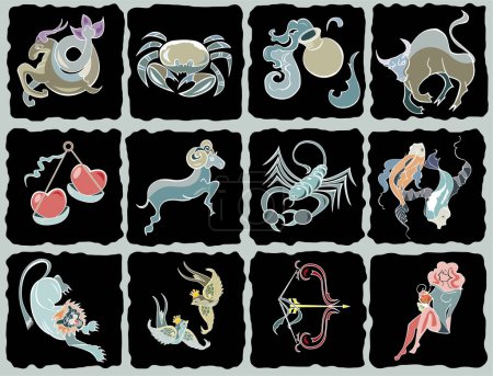 Illustration for Vector set of zodiac signs - Royalty Free Image