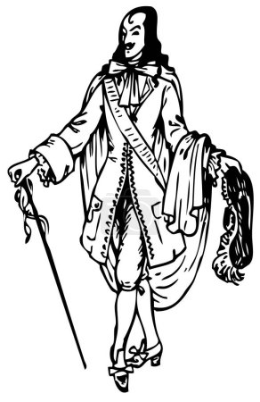 Illustration for Illustration of a french man wearing a traditional clothes - Royalty Free Image