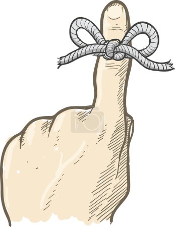Ilustración de Dibujos animados garabato mano atada con cuerda - Imagen libre de derechos