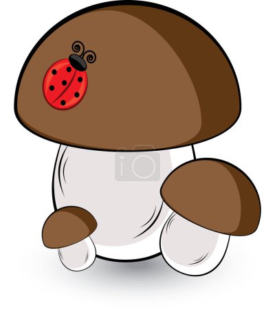 Illustration for Cute cartoon mushroom, vector illustration - Royalty Free Image