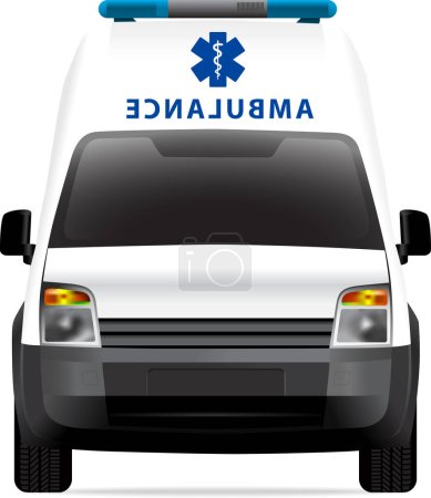 Illustration for Ambulance sign with white background - Royalty Free Image