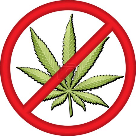 Ilustración de Ningún signo de hoja de cannabis - Imagen libre de derechos