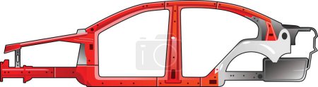 Ilustración de Construcción de coche rojo aislado sobre fondo blanco - Imagen libre de derechos