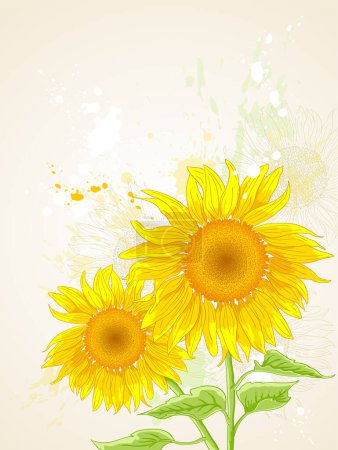 Téléchargez les illustrations : Illustration vectorielle du fond avec des éléments floraux - en licence libre de droit