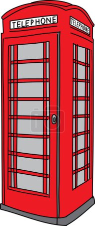 Photo for Red telephone booth on white background. - Royalty Free Image