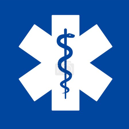 Téléchargez les illustrations : Illustration d'une icône médicale bleue - en licence libre de droit