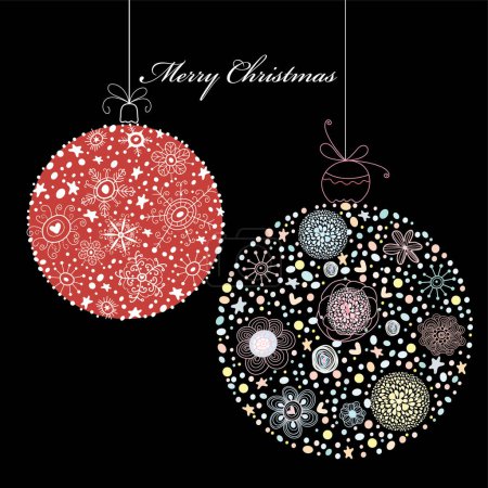 Illustration for Christmas greeting card with christmas balls - Royalty Free Image