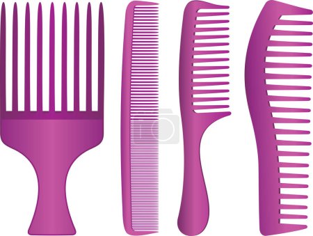 Illustration for Set of different hairbrushes - Royalty Free Image