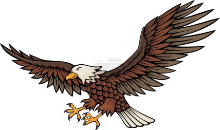 Téléchargez les illustrations : Aigle avec ailes illustration vectorielle volante - en licence libre de droit