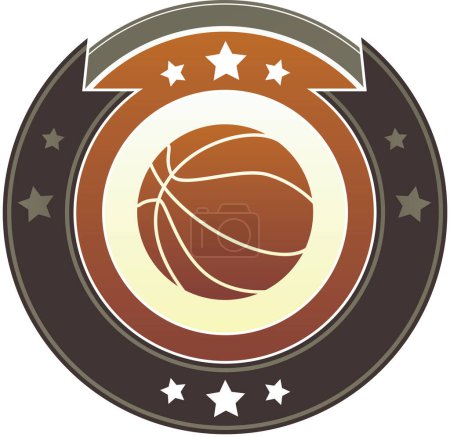 Illustration for Basketball emblem with ball,  vector illustration - Royalty Free Image