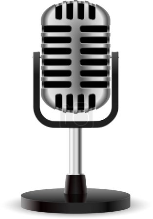 Illustration for Microphone on stand isolated over white - Royalty Free Image