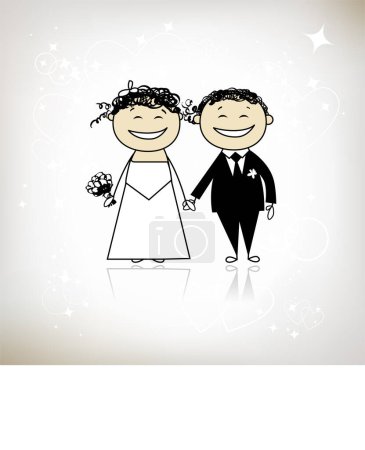 Illustration for Bride and groom icon, vector illustration - Royalty Free Image