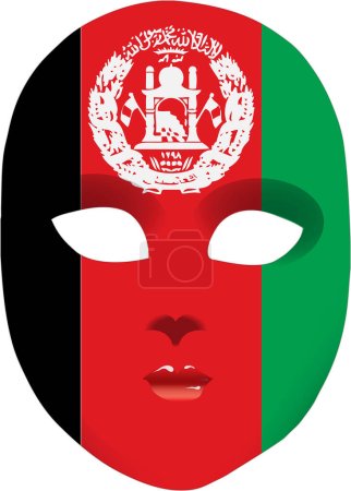 Ilustración de Máscara clásica con símbolos de la estadidad de Afganistán. Ilustración vectorial - Imagen libre de derechos