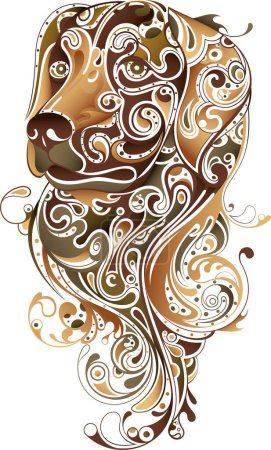 Ilustración de Perro abstracto color marrón fondo. - Imagen libre de derechos