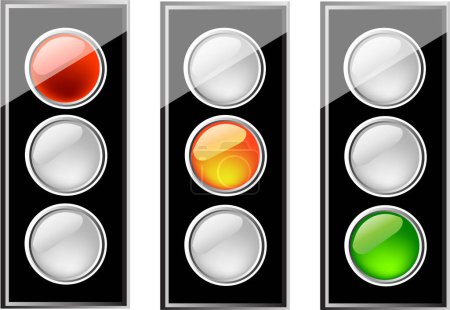 Photo for Set of traffic lights on white background - Royalty Free Image