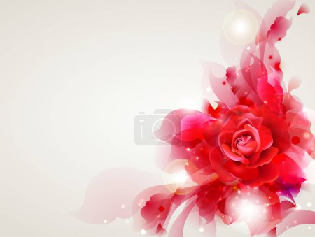Illustration for Beautiful light background with red roses - Royalty Free Image
