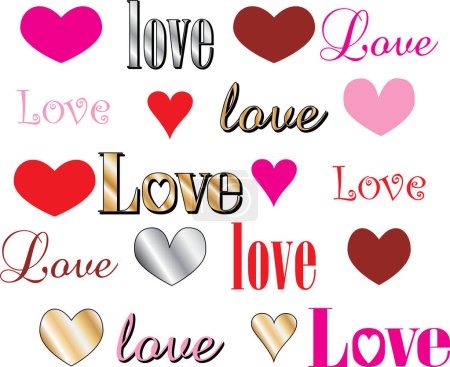 Illustration for Love Heart Fonts illustration - Royalty Free Image