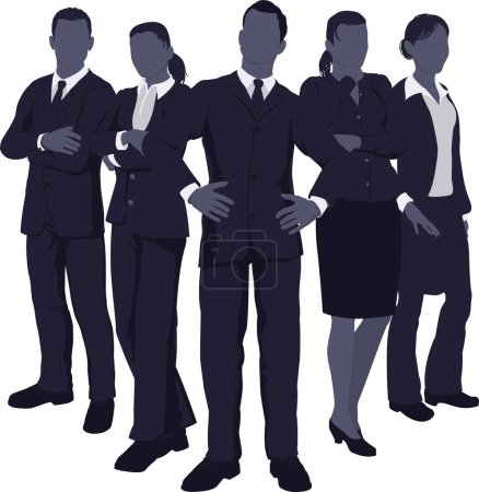 Illustration for Set of business people standing together - Royalty Free Image