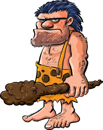 Illustration for Cartoon illustration of funny caveman - Royalty Free Image