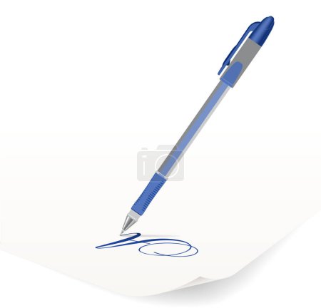 Illustration for Pen and paper on white background - Royalty Free Image