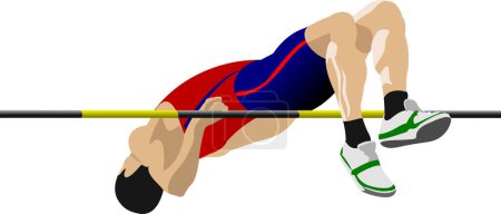 Illustration for Athletics track sport in motion illustration. - Royalty Free Image