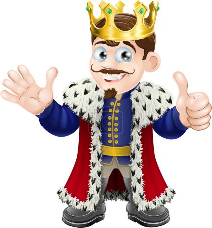 Illustration for Illustration of king with a crown on the white background - Royalty Free Image