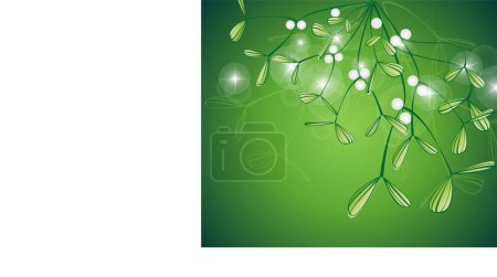 Illustration for Green background with omela flowers - Royalty Free Image