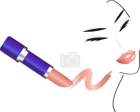 Illustration for Beautiful woman lips with lipstick - Royalty Free Image