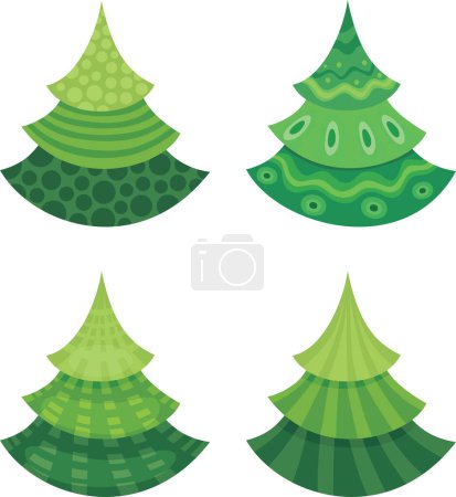 Illustration for Christmas trees collection on white - Royalty Free Image
