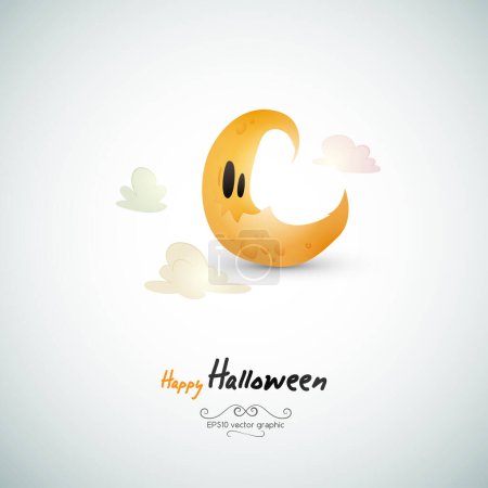 Ilustración de Espeluznante fondo de Halloween con Luna - Imagen libre de derechos