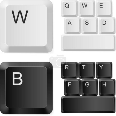 Ilustración de Teclas de teclado y teclado ordenador - Imagen libre de derechos